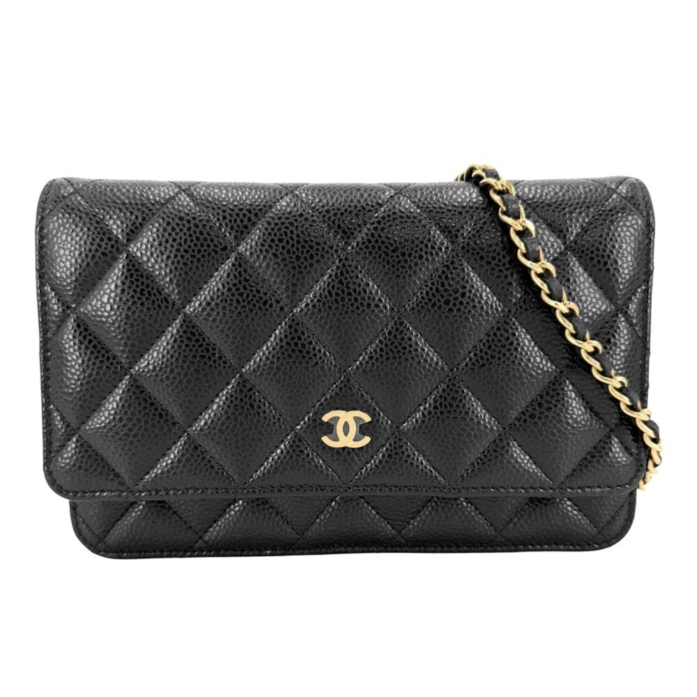 Chanel Chain Wallet for Women, Matelassé Coco Mark Shoulder Bag, Turnlock Clo...
